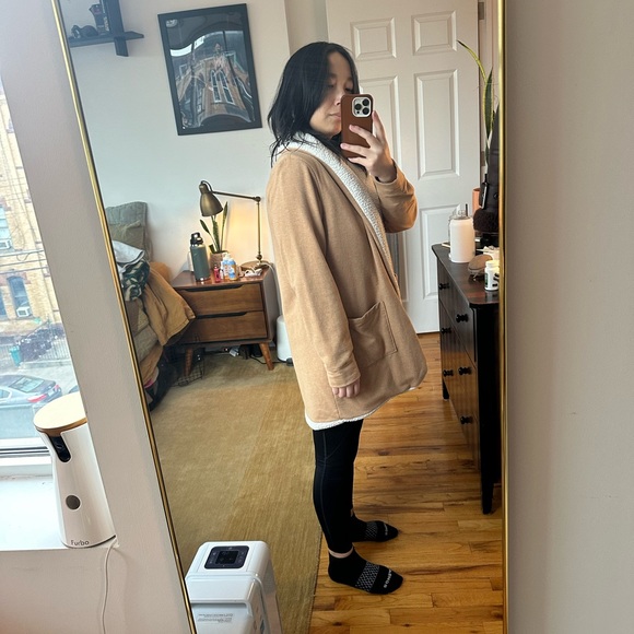 land’s end • sherpa lined open cardigan - Picture 8 of 10